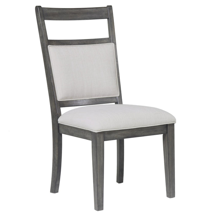 Sunset Trading Shades of Gray 7 Piece 82" Rectangular Extendable Dining Set with Upholstered End Chairs | Seats 8