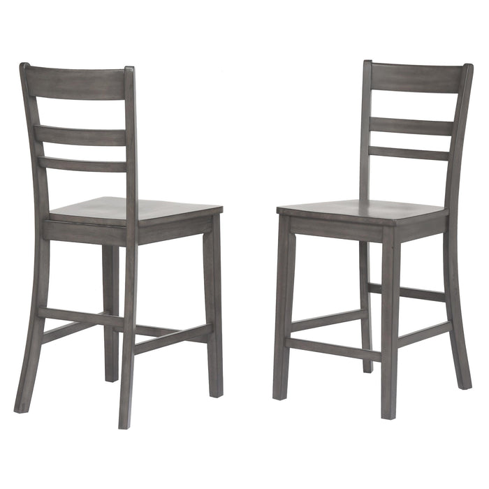 Sunset Trading Shades of Gray Slat Back Stools | Set of 2