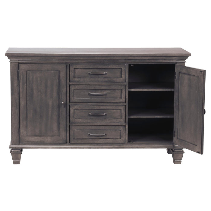 Sunset Trading Shades of Gray Buffet | 4 Drawers and 2 Storage Cabinets