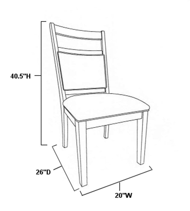 Sunset Trading Shades of Gray Upholstered Slat Back Dining Chair | Set of 2