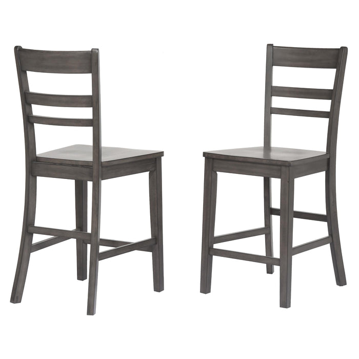 Sunset Trading Shades of Gray Expandable Drop Leaf Kitchen Island Set with 2 Stools | Drawers and Cabinet