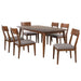 Sunset Trading Mid Century 7 Piece 78" Rectangular Dining Table Set | Padded Performance Fabric Seats | Seats 6 -  Chapter 11 Furniture (Lewiston, Maine)