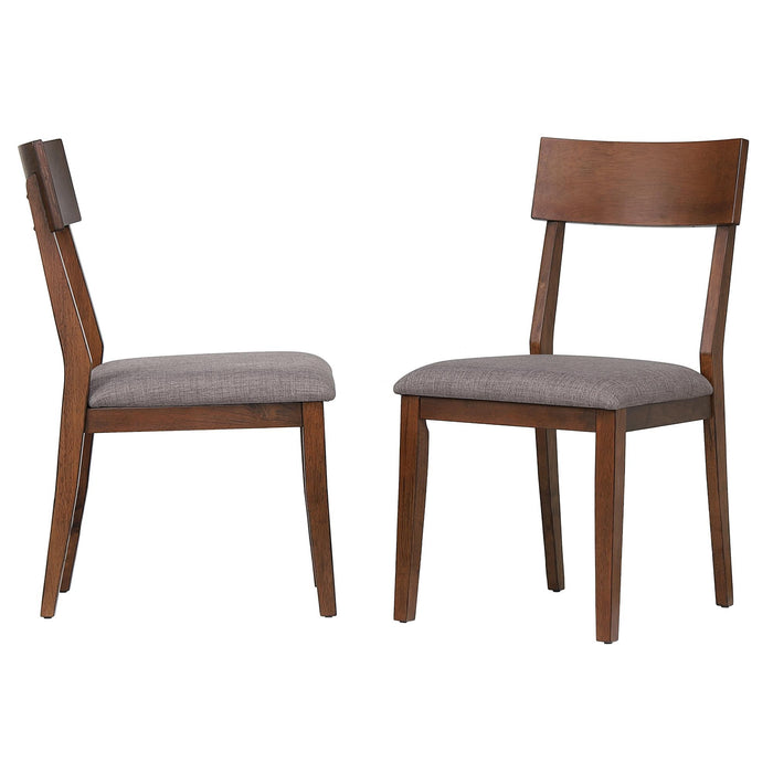 Sunset Trading Mid Century 6 Piece 60" Rectangular Dining Table Set | Padded Performance Fabric Seats | Server | Seats 6