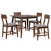 Sunset Trading Mid Century 5 Piece 48" Square Counter Height Pub Table Dining Set | Padded Performance Fabric Seats | Seats 6 -  Chapter 11 Furniture (Lewiston, Maine)
