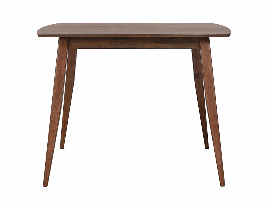 Sunset Trading Mid Century 48" Square Counter Height Pub Dining Table | Danish Brown Wood | Seats 4,6