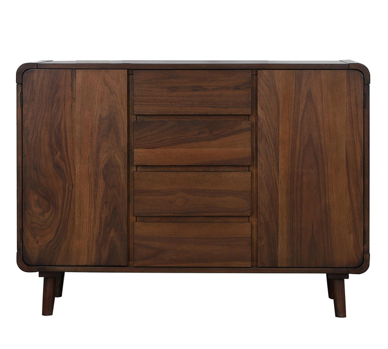 Sunset Trading Mid Century Server | 4 Drawers and 2 Storage Cabinets
