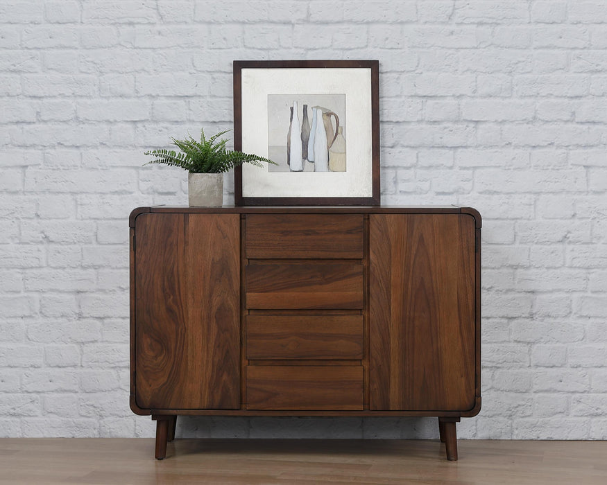 Sunset Trading Mid Century Server | 4 Drawers and 2 Storage Cabinets