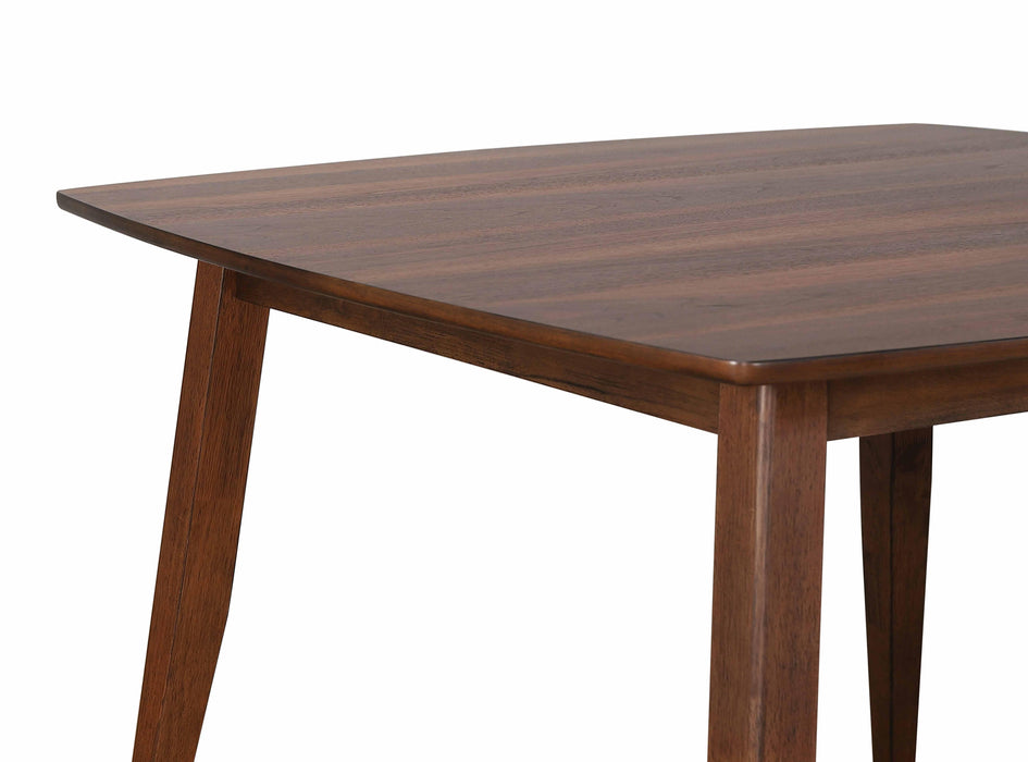 Sunset Trading Mid Century 48" Square Counter Height Pub Dining Table | Danish Brown Wood | Seats 4,6