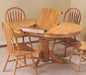 Sunset Trading Oak Selections 66" Oval Pedestal Extendable Butterfly Leaf Dining Table | Light Oak | Seats 6 -  Chapter 11 Furniture (Lewiston, Maine)