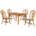 Sunset Trading Oak Selections 5 Piece 72" Rectangular Drop Leaf Extendable Dining Set | Keyhole Windsor Chairs | Seats 8 -  Chapter 11 Furniture (Lewiston, Maine)