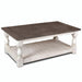 Sunset Trading Rustic French Cocktail Table | Storage Shelf | Distressed White and Brown Solid Wood | Living Room Furniture -  Chapter 11 Furniture (Lewiston, Maine)