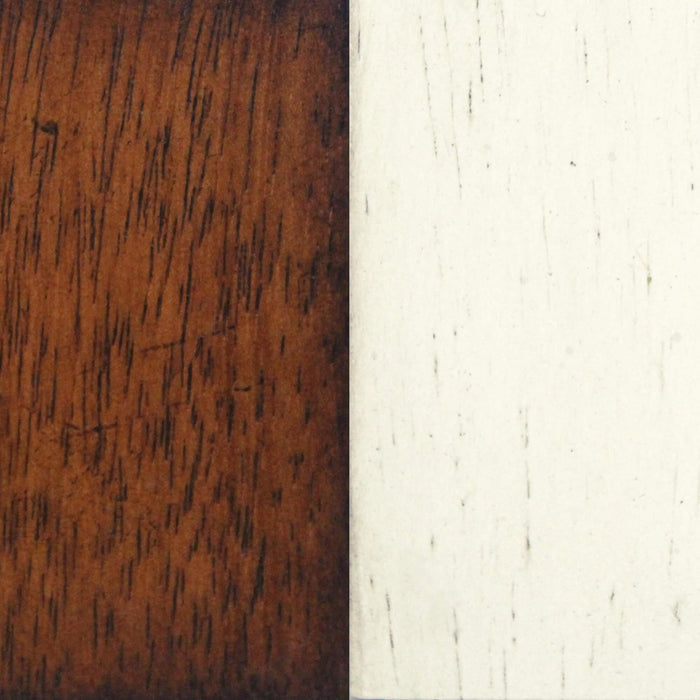 Sunset Trading Andrews Napoleon Dining Side Chair | Two Tone Antique White Chestnut Brown Solid Wood | Set of 2 -  Chapter 11 Furniture (Lewiston, Maine)