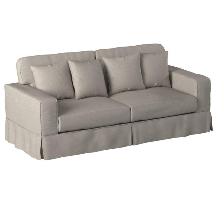 Sunset Trading Americana Slipcover for Box Cushion Track Arm Sofa | Light Gray