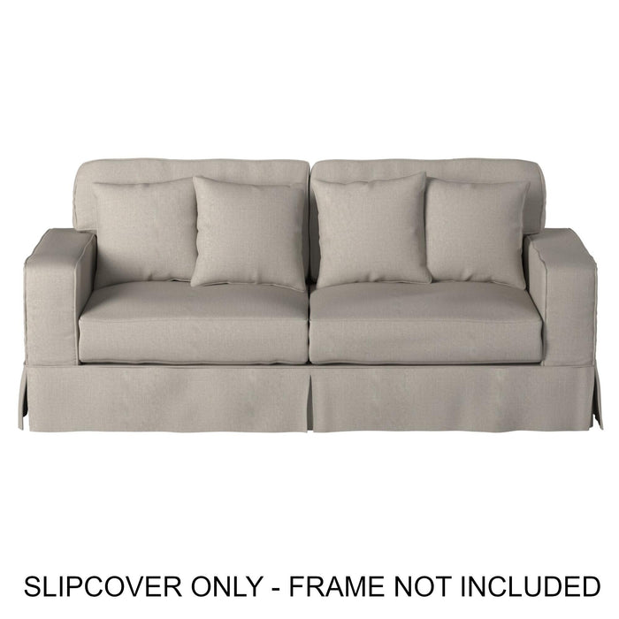 Sunset Trading Americana Slipcover for Box Cushion Track Arm Sofa | Light Gray