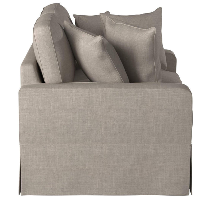 Sunset Trading Americana Box Cushion Slipcovered Loveseat | Light Gray