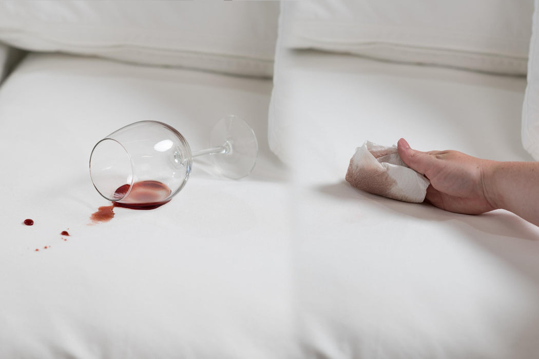 Sunset Trading Ariana Slipcovered Chair with Ottoman | Stain Resistant Performance Fabric | White