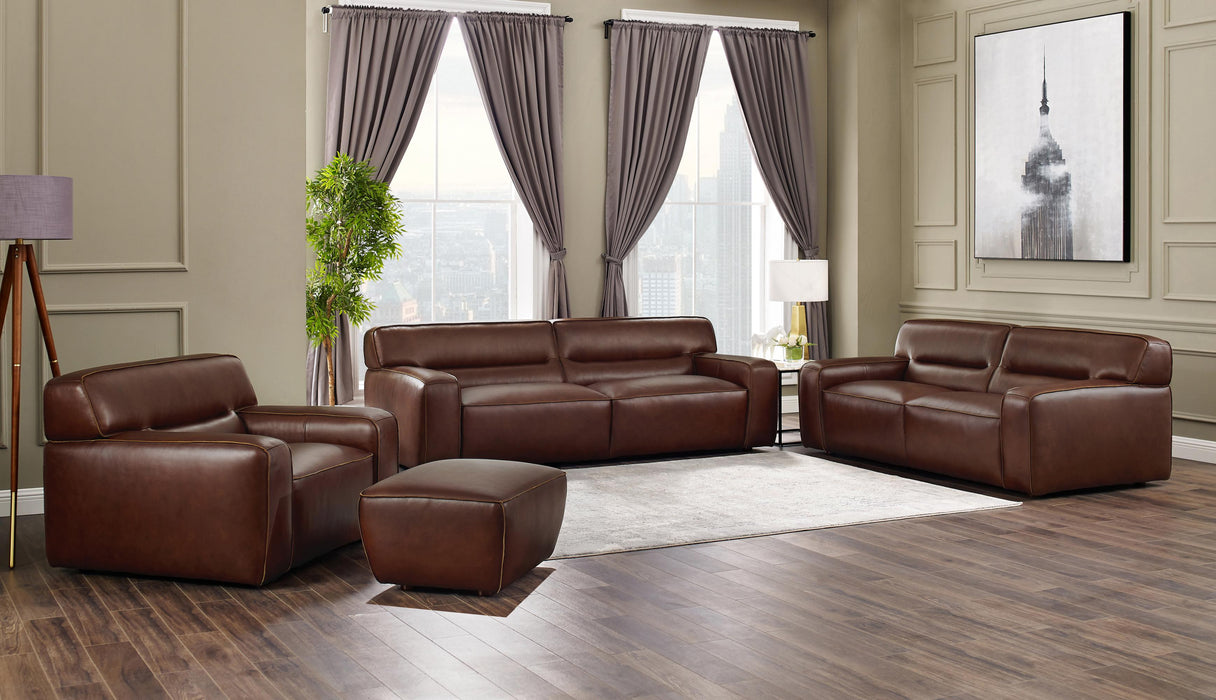 Sunset Trading Milan Leather Loveseat | Brown