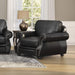 Sunset Trading Charleston 42" Wide Top Grain Leather Armchair | Black Rolled Arm Accent Chair with Nailheads -  Chapter 11 Furniture (Lewiston, Maine)