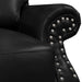 Sunset Trading Charleston 42" Wide Top Grain Leather Armchair | Black Rolled Arm Accent Chair with Nailheads -  Chapter 11 Furniture (Lewiston, Maine)