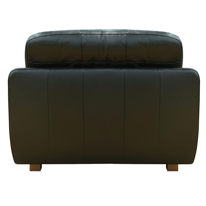 Sunset Trading Jayson 45" Wide Top Grain Leather Armchair | Black
