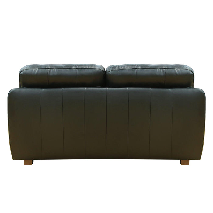 Sunset Trading Jayson 73" Wide Top Grain Leather Loveseat | Black