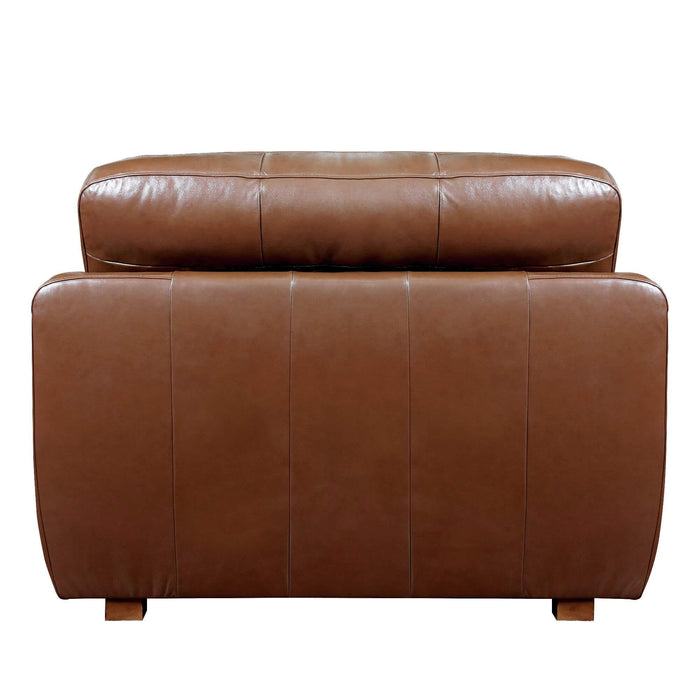 Sunset Trading Jayson 45" Wide Top Grain Leather Armchair | Chestnut Brown