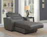 Sunset Trading Power Reclining Chaise Lounge Chair with Arms | Phone Charger | Cupholder | Storage | Gray -  Chapter 11 Furniture (Lewiston, Maine)
