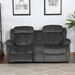 Sunset Trading Madison Reclining Loveseat with Console Storage, Cupholders | Two Manual Recliners | Gray Fabric -  Chapter 11 Furniture (Lewiston, Maine)