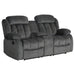 Sunset Trading Madison Reclining Loveseat with Console Storage, Cupholders | Two Manual Recliners | Gray Fabric -  Chapter 11 Furniture (Lewiston, Maine)