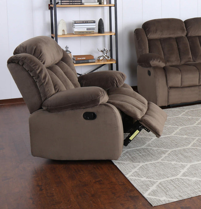 Sunset Trading Teddy Bear Reclining Chair | Manual Recliner | Brown Fabric Clubchair