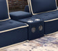 Sunset Trading Pixie Speaker Console | Modular Voice Bluetooth USB Outlets Storage Cupholders | Navy Fabric -  Chapter 11 Furniture (Lewiston, Maine)