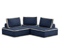 Sunset Trading Pixie 3 Piece Sofa Sectional | Modular Couch | Navy Blue and Cream Fabric -  Chapter 11 Furniture (Lewiston, Maine)