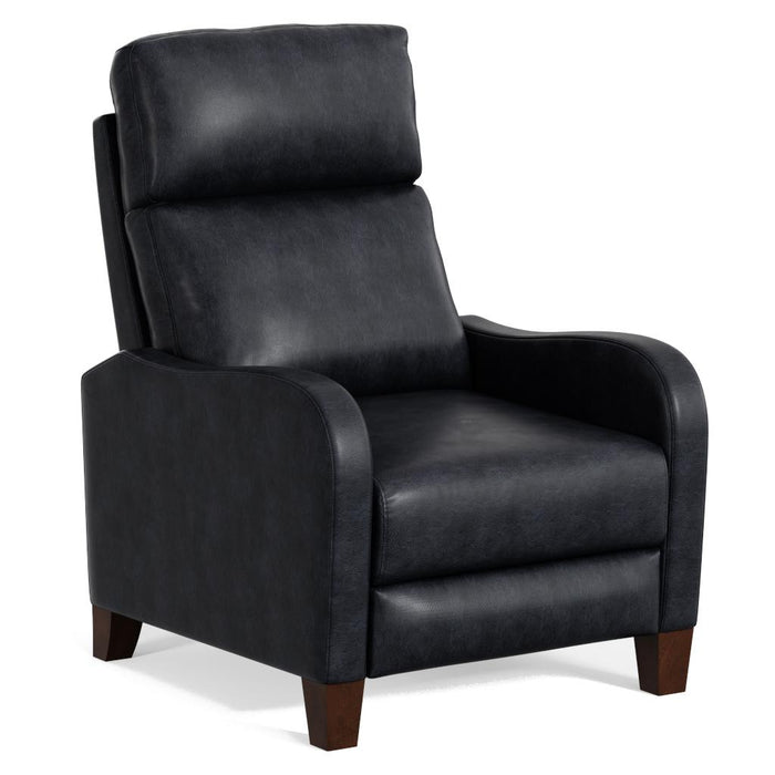 Sunset Trading Dana Pushback Leather Recliner | Navy Blue