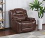 Sunset Trading Diamond Power 3 Piece Reclining Living Room Set | Sofa, Loveseat, Chair | Center Console | Brown Leather Gel -  Chapter 11 Furniture (Lewiston, Maine)