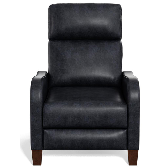 Sunset Trading Dana Pushback Leather Recliner | Navy Blue