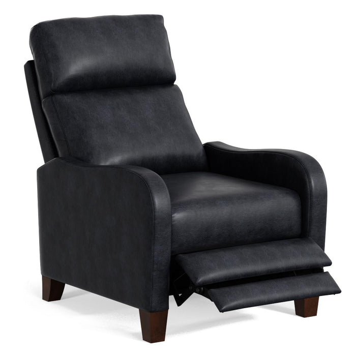 Sunset Trading Dana Pushback Leather Recliner | Navy Blue