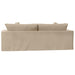 Sunset Trading Newport Slipcovered Recessed Fin Arm 94" Sofa | Stain Resistant Performance Fabric | 4 Throw Pillows | Tan -  Chapter 11 Furniture (Lewiston, Maine)