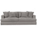 Sunset Trading Newport Slipcovered Recessed Fin Arm 94" Sofa | Stain Resistant Performance Fabric | 4 Throw Pillows | Gray -  Chapter 11 Furniture (Lewiston, Maine)