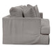 Sunset Trading Newport Slipcovered Recessed Fin Arm 94" Sofa | Stain Resistant Performance Fabric | 4 Throw Pillows | Gray -  Chapter 11 Furniture (Lewiston, Maine)
