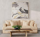 Sunset Trading Newport Slipcovered Recessed Fin Arm 94" Sofa | Stain Resistant Performance Fabric | 4 Throw Pillows | Tan -  Chapter 11 Furniture (Lewiston, Maine)