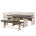 Sunset Trading Sunny Dining Nook Table Set | Distressed Antique White/Grey Wood | Kitchen Corner Storage Bench Seating -  Chapter 11 Furniture (Lewiston, Maine)