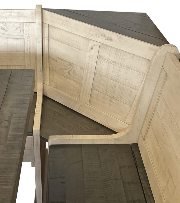 Sunset Trading Sunny Dining Nook Table Set | Distressed Antique White/Grey Wood | Kitchen Corner Storage Bench Seating -  Chapter 11 Furniture (Lewiston, Maine)