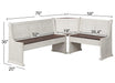 Sunset Trading Sunny Dining Nook Table Set | Distressed Cream/Brown Wood | Kitchen Corner Storage Bench Seating -  Chapter 11 Furniture (Lewiston, Maine)