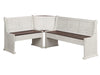 Sunset Trading Sunny Dining Nook Table Set | Distressed Cream/Brown Wood | Kitchen Corner Storage Bench Seating -  Chapter 11 Furniture (Lewiston, Maine)
