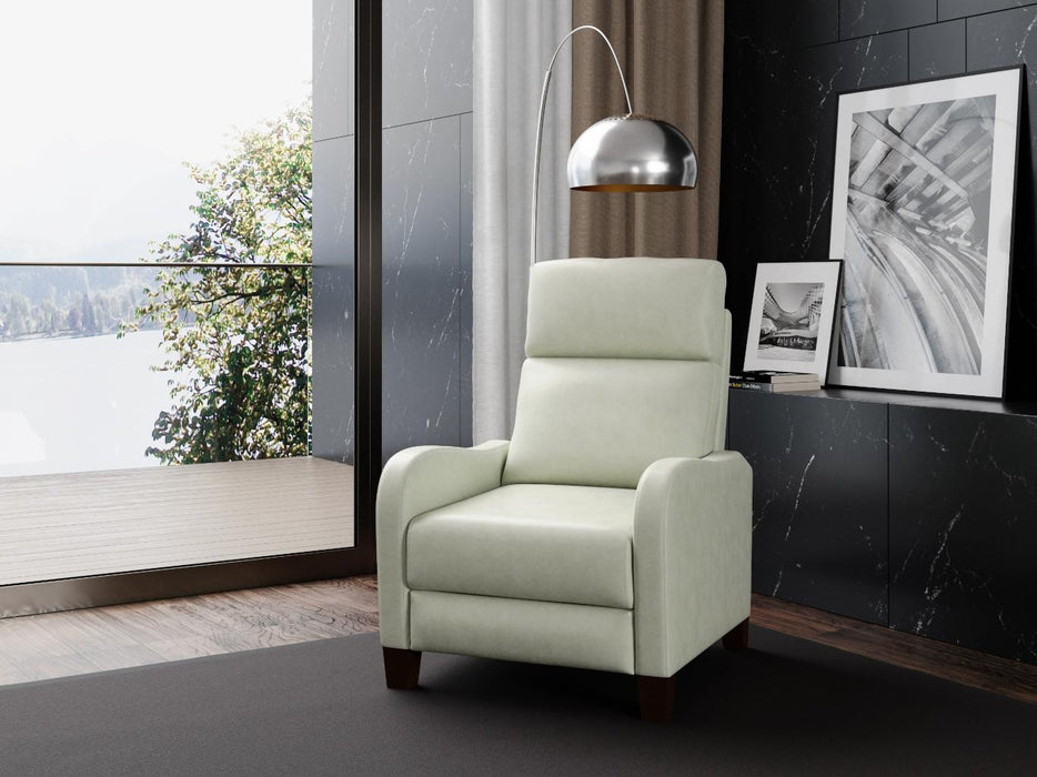 Sunset Trading Dana Pushback Leather Recliner | Pearl White